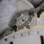 vintage 1920s art deco 14k cyma sapphires watch