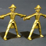 vintage 1930s a.g. bunge german brass bookends