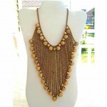 vintage 1930s unsigned miriam haskell brass necklace