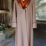vintage 1940s swing coat with sable trim