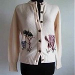vintage 1950s abercrombie and fitch silk embroidered sweater