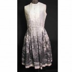 vintage 1960s ladies cityscape dress