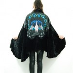 vintage 1970s peacock cape z