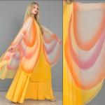 vintage 1970s sheer chiffon maxi gown