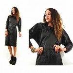 vintage 1980s leather embroidered dress