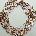 vintage chanel bezel crystal and pearl sautoir necklace