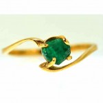 vintage estate 18k colombian rough germ emerald ring