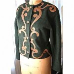 vintage gucci wool felt leather trim jacket