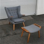 vintage hans wegner lounge chair and ottoman