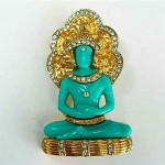 vintage hattie carnegie rhinestone buddha brooch