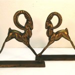 vintage hollywood regency brass bookends