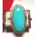 vintage italian 14k sleeping beauty turquoise ring