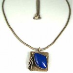 vintage eustace cochiti sterling lapis necklace