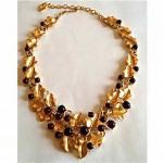 vintage matsumoto trifari grape leaf necklace