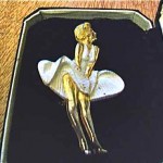 vintage midcentury marilyn monroe enamel brooch