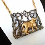 vintage napier wild cat necklace