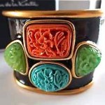 vintage oscar de la renta enamel resin bracelet