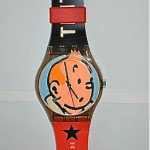 vintage swatch tintin wall clock