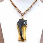vintage unusual gilt elephant necklace