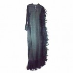 vintage ysl sheer ruffle dress