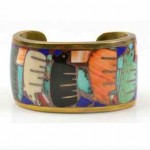 vintage zuni inlay cuff bracelet