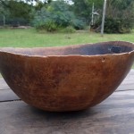 antique 1800s primitive wooden walnut bowl