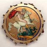 antique 1822 georgian sterling enamel coin brooch