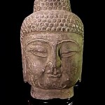 antique hand carved stone buddha head