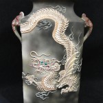 antique morimura nippon porcelain dragon vase