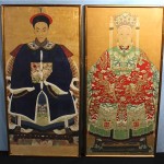 pair of antique 18th century chinese ancestor portrait paintings