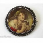 vintage 1904 charles horner portrait brooch