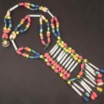 vintag miriam haskell stylized indian glass bead necklace