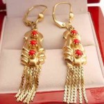 vintage 14k coral earrings