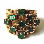 vintage 14k natural emerald ring