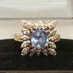 vintage 1920s art deco ceylon sapphire diamond ring