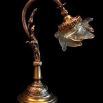 vintage 1920s art nouveau bronze table lamp