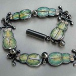 vintage 1920s sterling enamel bug bracelet