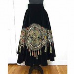 vintage 1950s handpainted velvet circle skirt