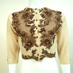 vintage 1950s mme gabrielle lace trim cardigan