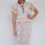 vintage 1970s crochet lace fringe maxi gown z