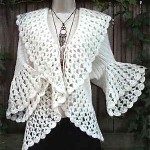 vintage 1970s mohair crochet wrap sweater