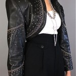 vintage 1980s studded cropped leather jacket