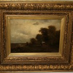 vintage 19th century james brade sword oil on canvas