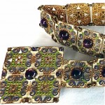 vintage art deco enamel filigree belt