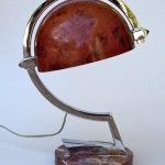 vintage art deco french chrome bakelite marble lamp