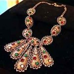 vintage bejeweled festoon necklace