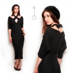 vintage french couture goth lbd