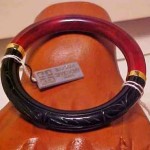 vintage givenchy carved lucite bangle bracelet