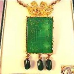 vintage kenneth jay lane carved jade necklace