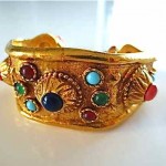 vintage kenneth jay lane jeweled mogul bracelet